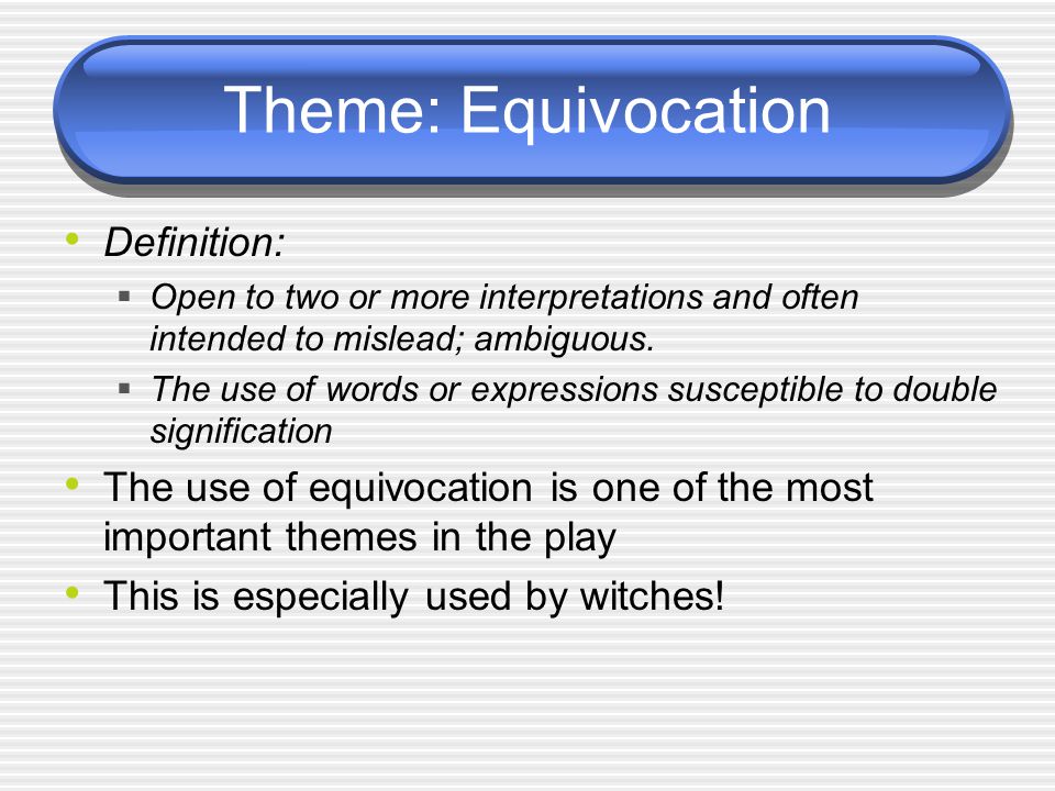 examples of equivocation in macbeth