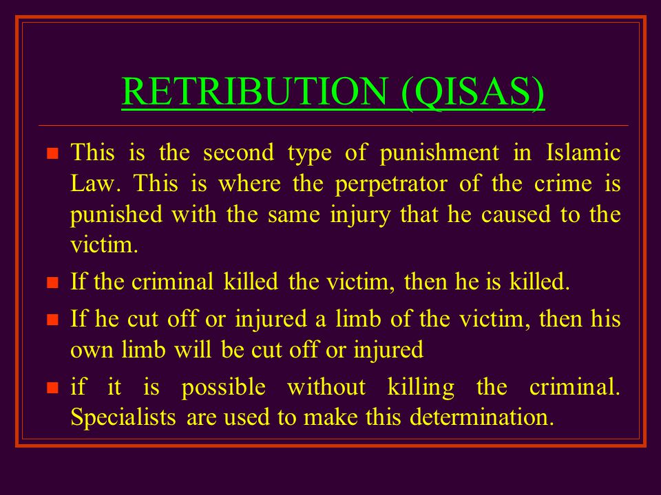 retribution in islam