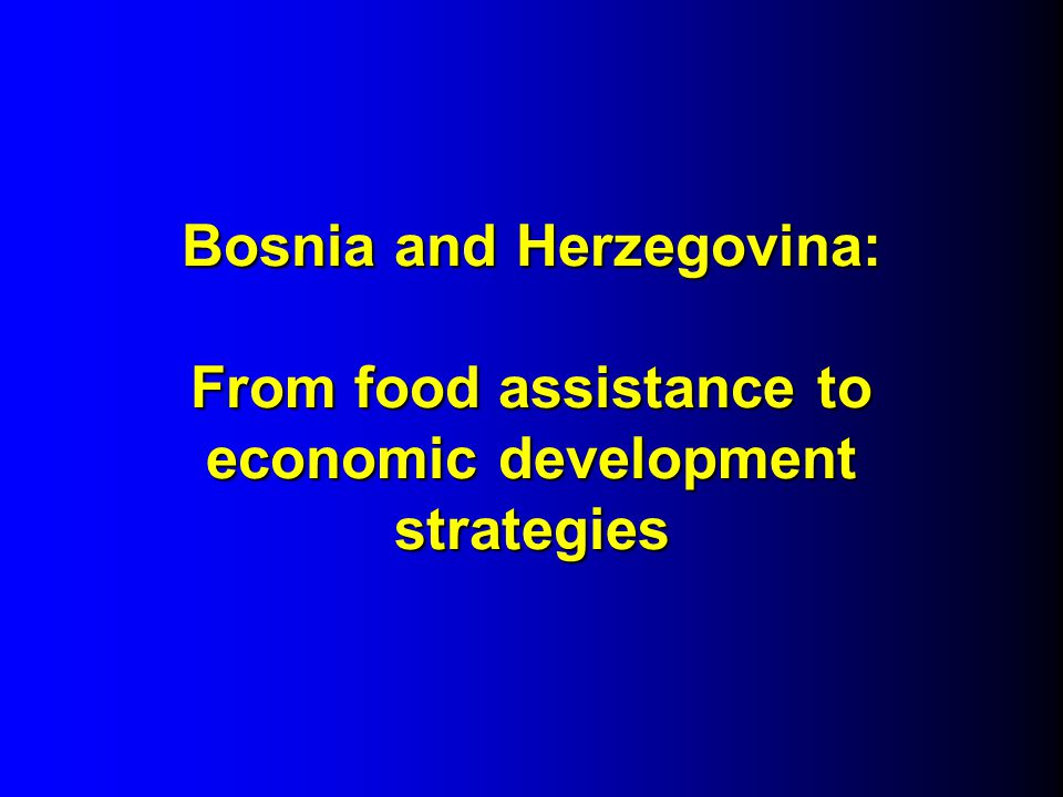 Bosnia and Herzegovina: From food assistance to economic development strategies