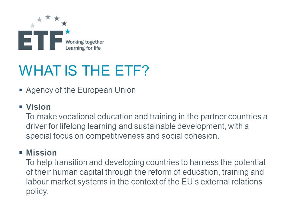WHAT IS THE ETF.