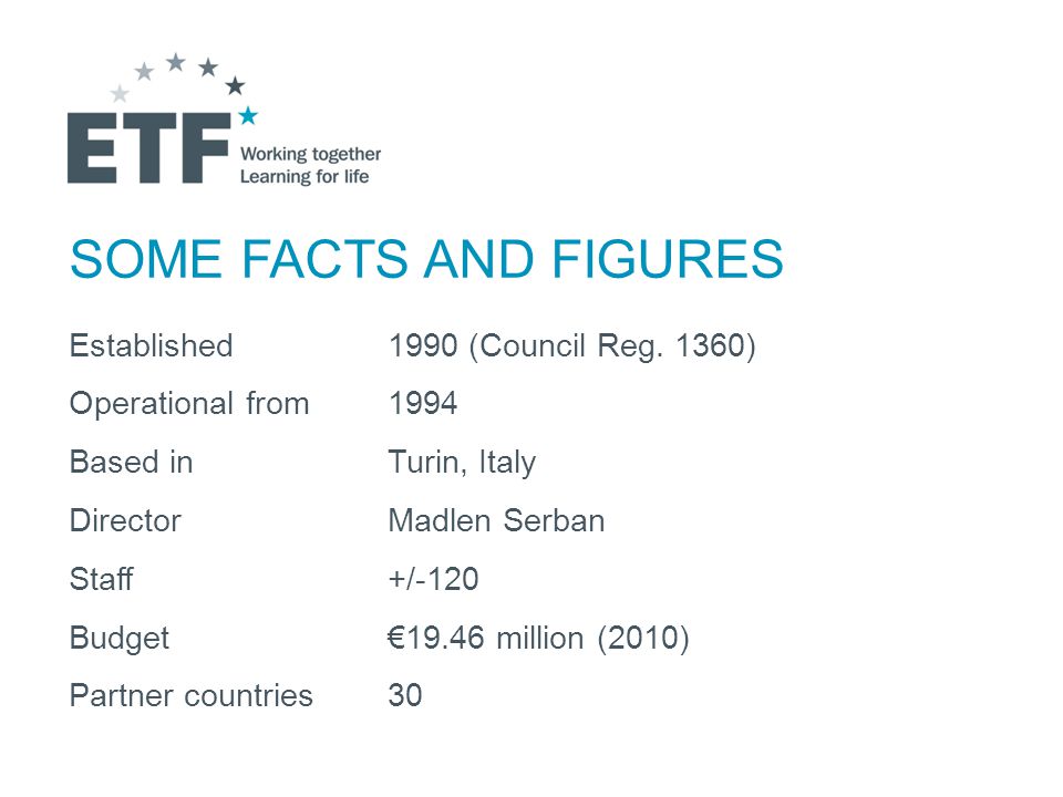 SOME FACTS AND FIGURES Established 1990 (Council Reg.