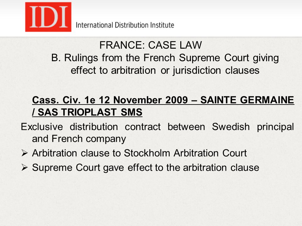 FRANCE: CASE LAW B.