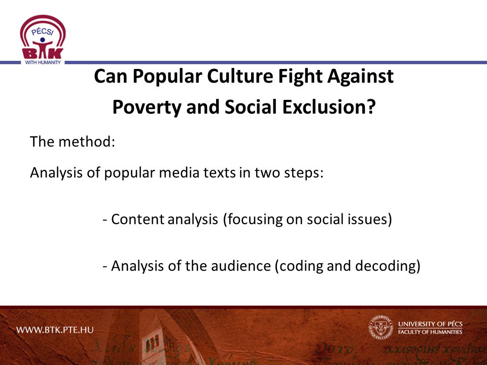 Can Popular Culture Fight Against Poverty and Social Exclusion.