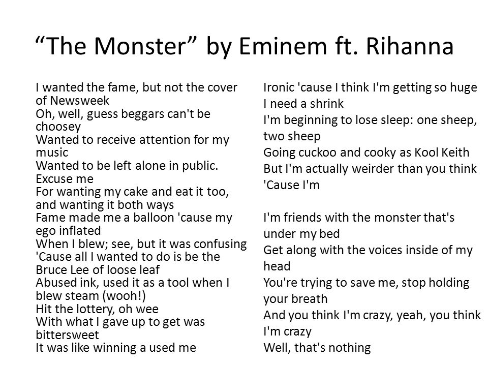 Monster lyrics equal century House Plans