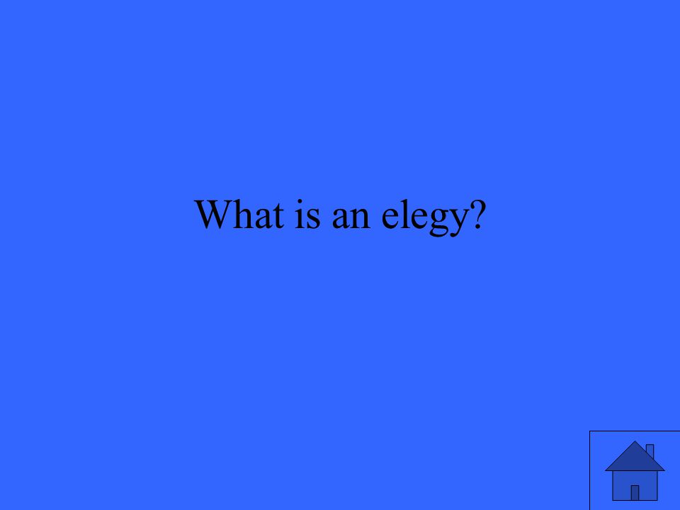 What is an elegy