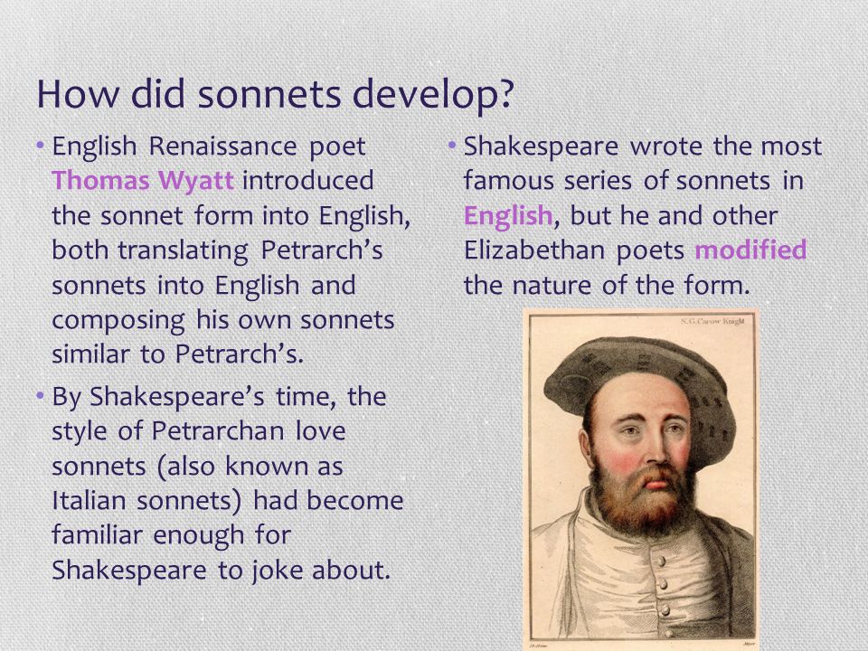 How did sonnets develop.