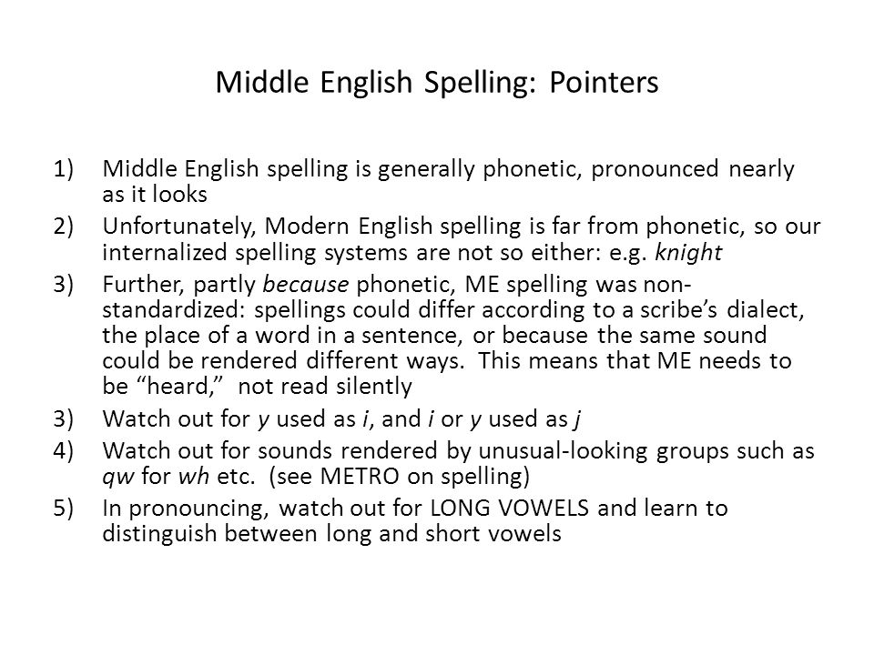 middle english spelling
