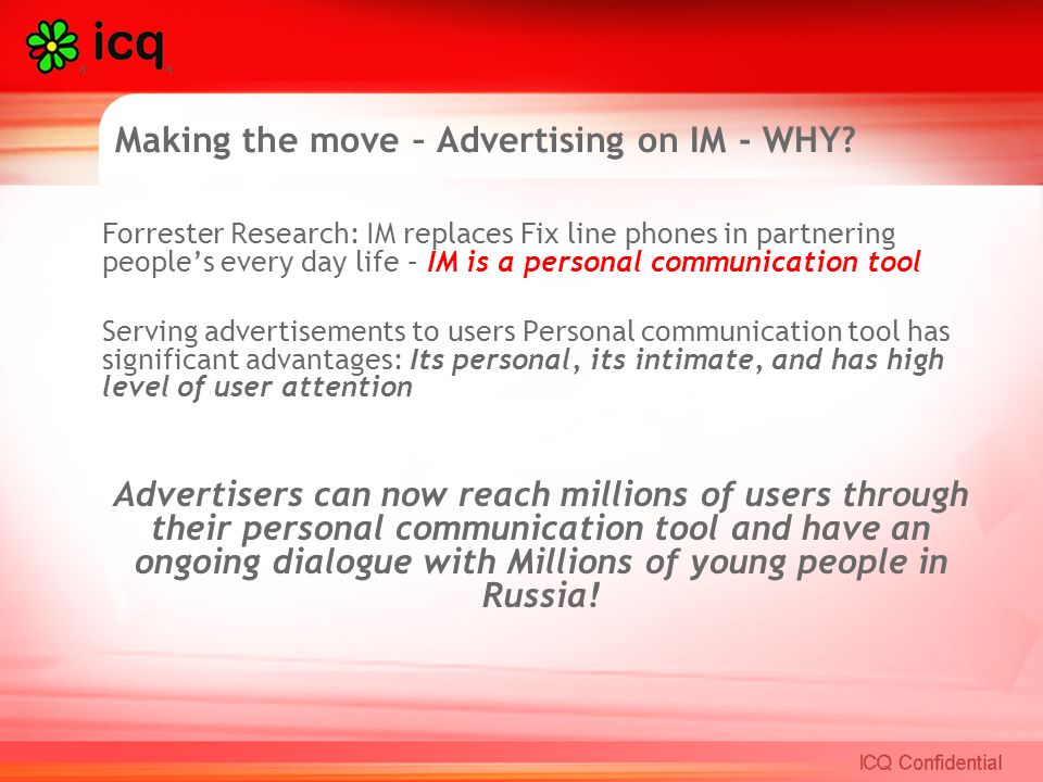 Making the move – Advertising on IM - WHY.