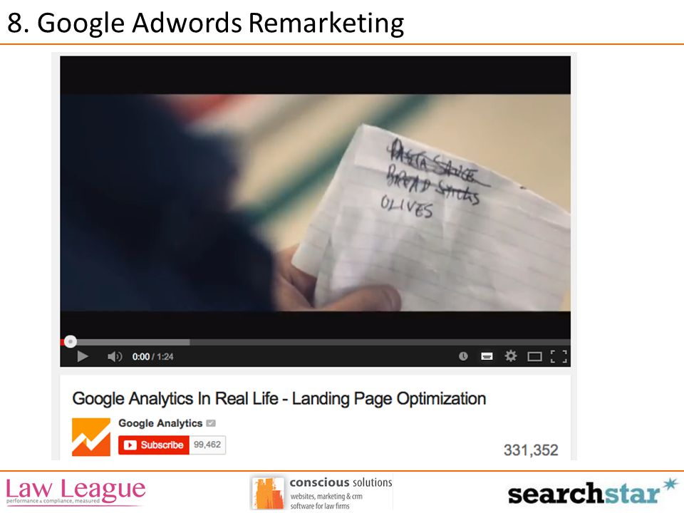 8. Google Adwords Remarketing