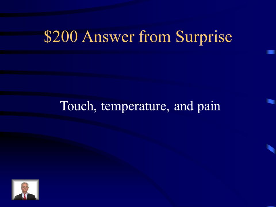 $200 Question from Surprise Name three somatic senses