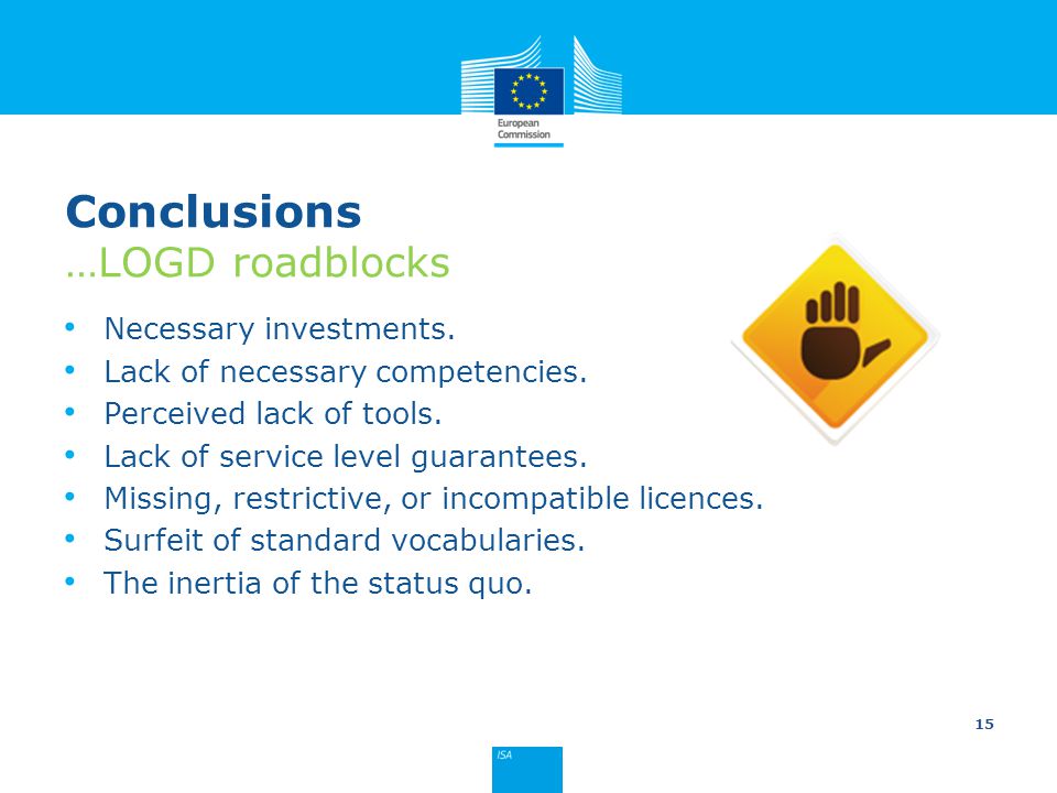 Conclusions …LOGD roadblocks Necessary investments.