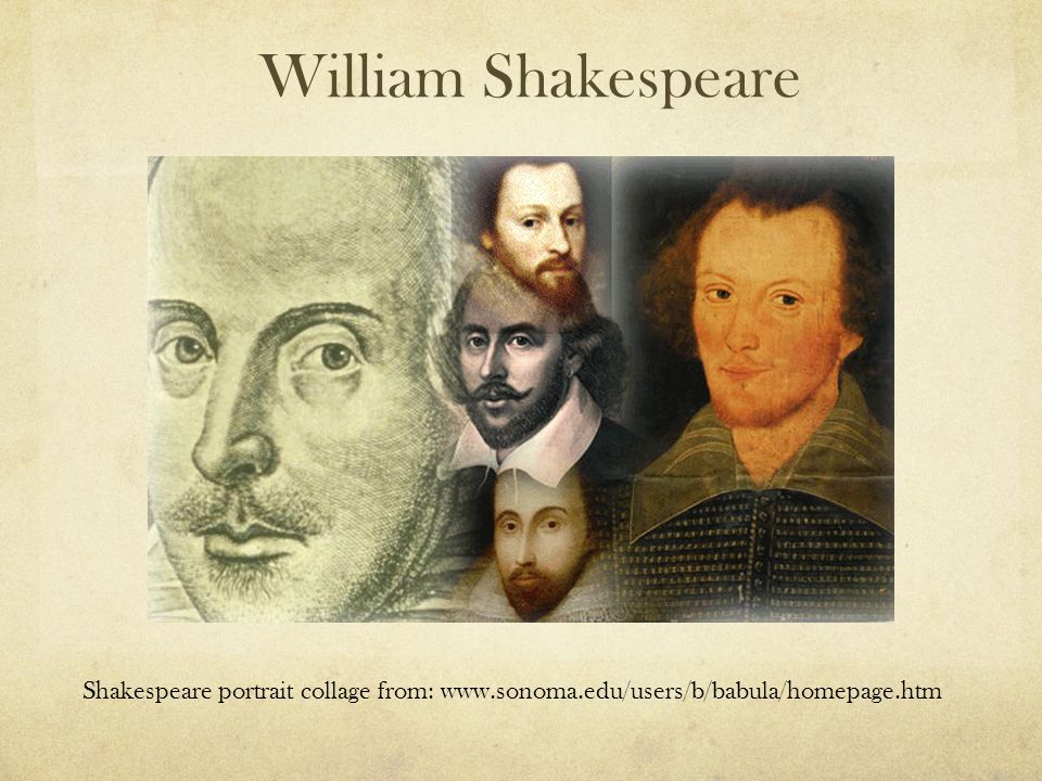 Shakespeare portrait collage from:   William Shakespeare