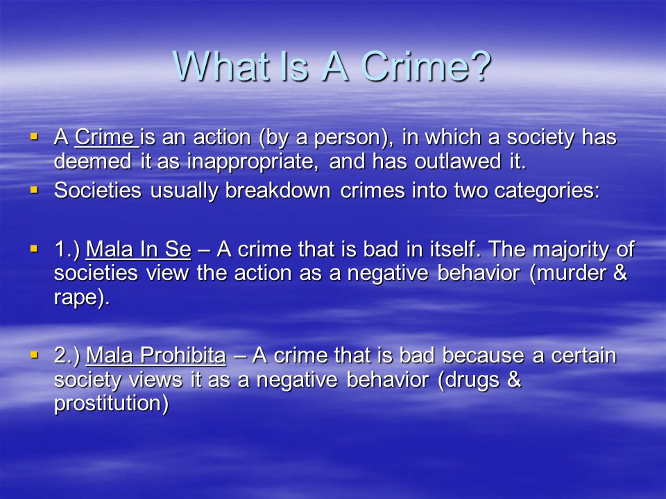 What Is A Crime.