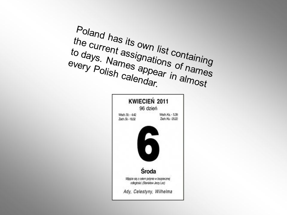 Polish Customs Name Day A Name Day Is One Of The Traditional