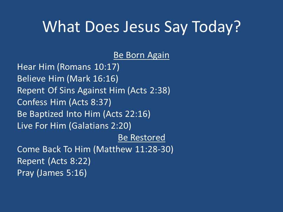 What Does Jesus Say Today.