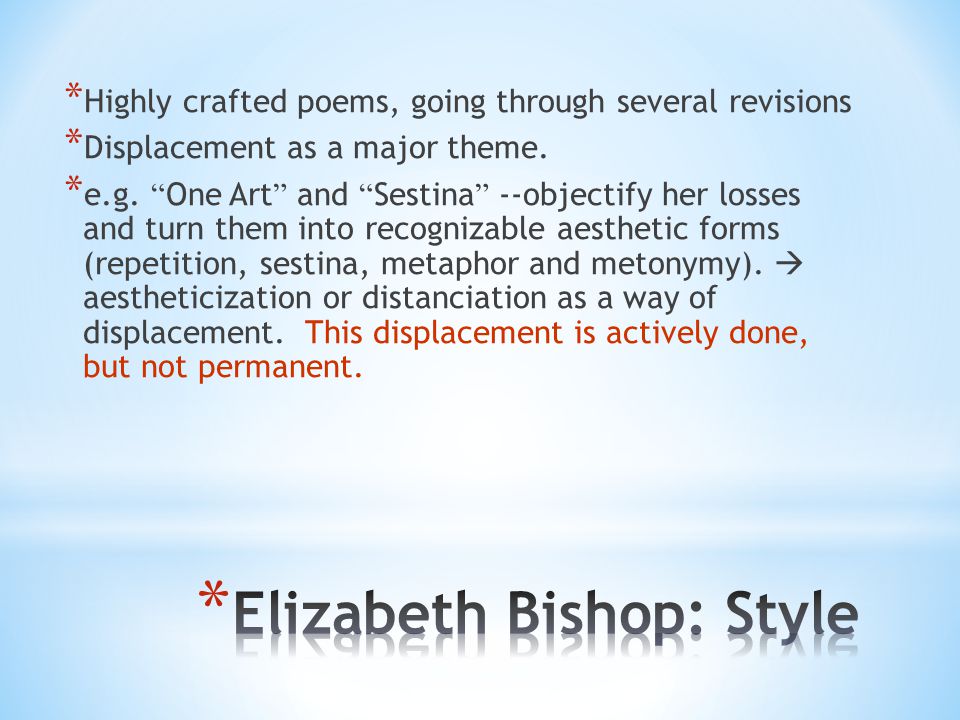 sestina poem by elizabeth bishop