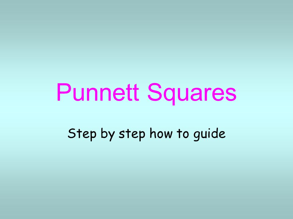 Punnett Squares Step by step how to guide