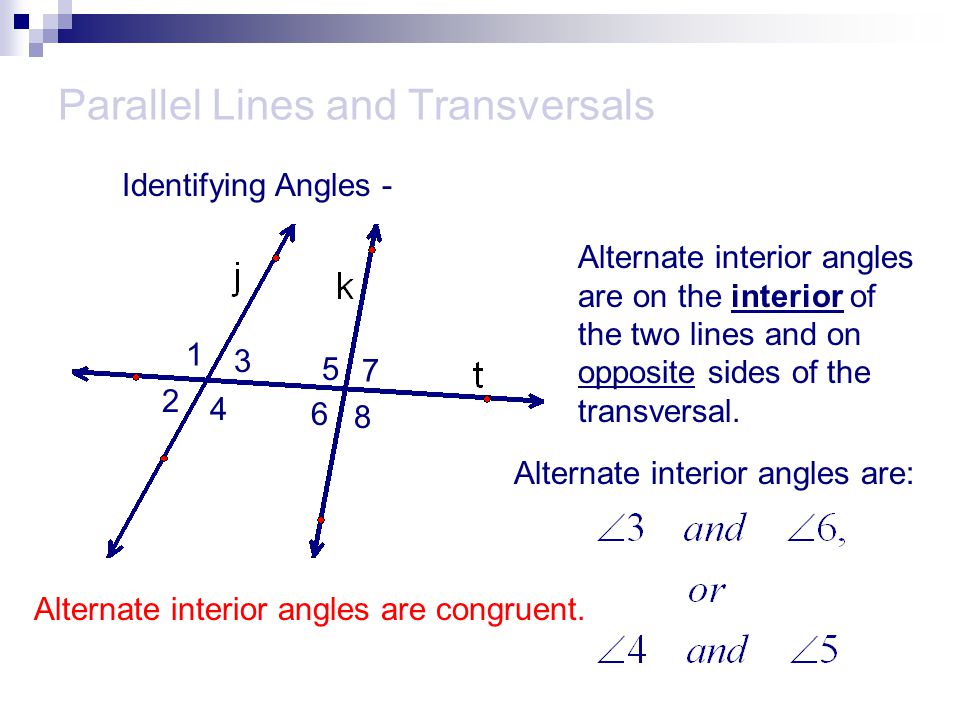 Alternate Interior Angles Are Congruent True Or False