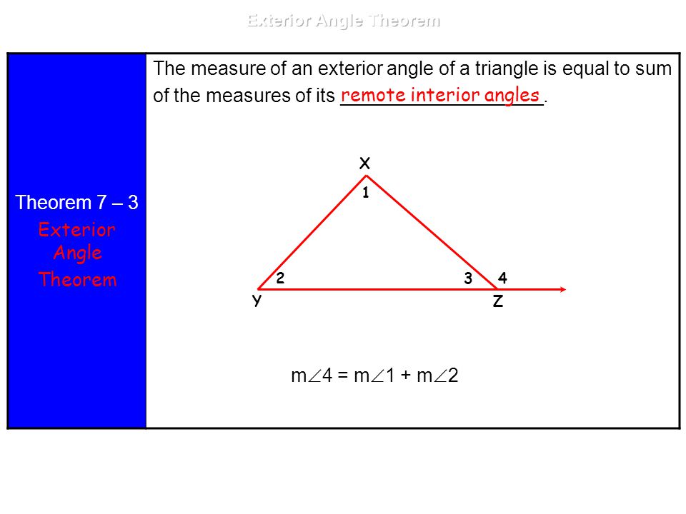 7 2 Exterior Angle Theorem You Will Learn To Identify
