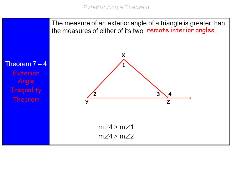 7 2 Exterior Angle Theorem You Will Learn To Identify
