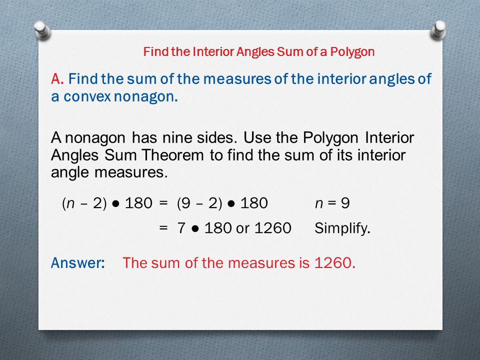 Chapter 6 1 Angles Of Polygons Concept 1 Find The Interior