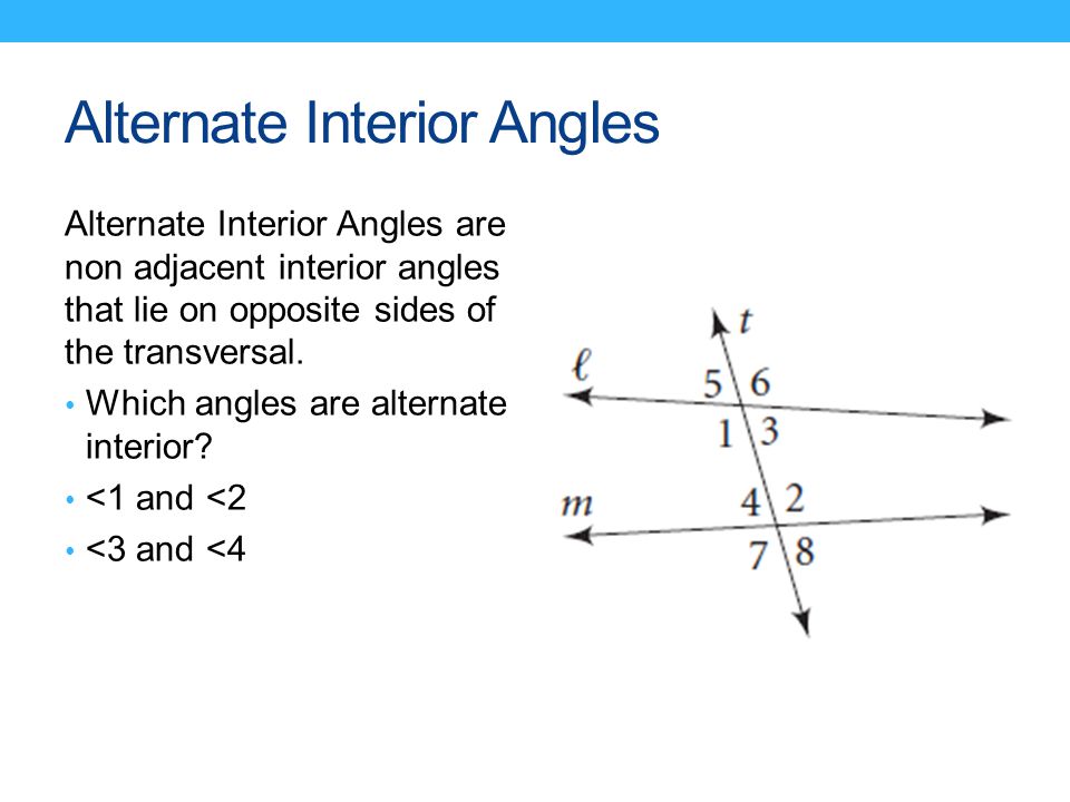 3 1 Properties Of Parallel Lines Swbat Identify Angles
