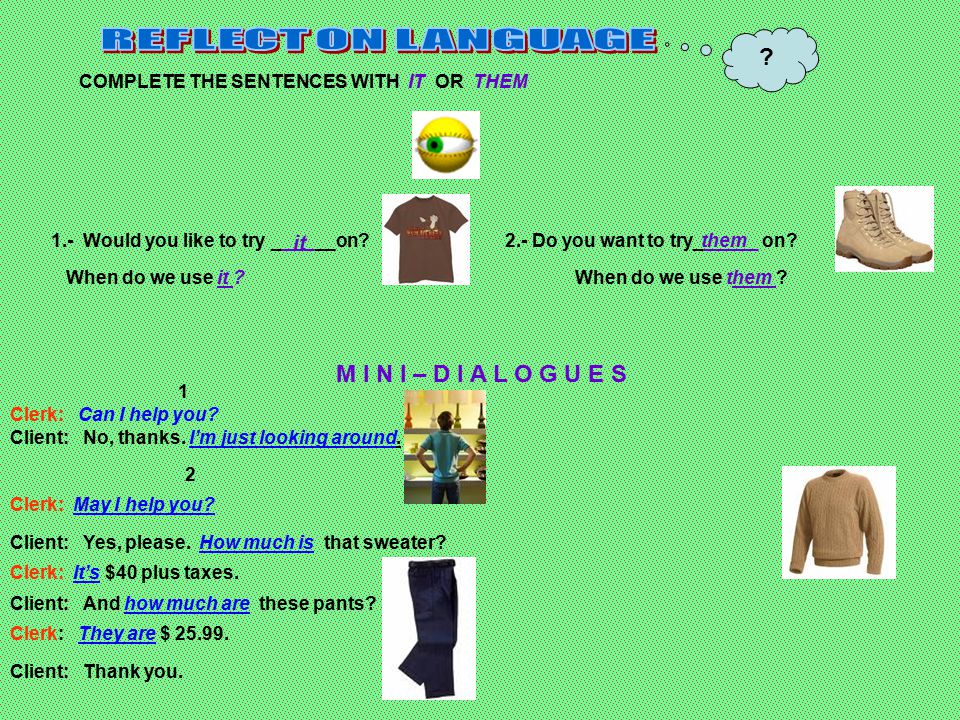 Complete the mini dialogues