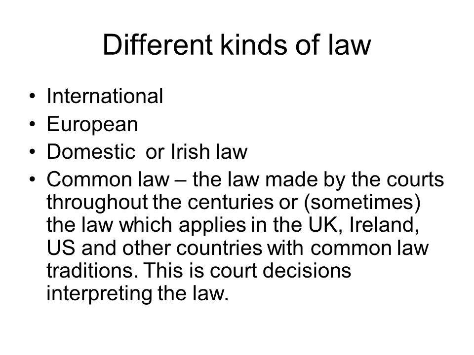 different types of law uk