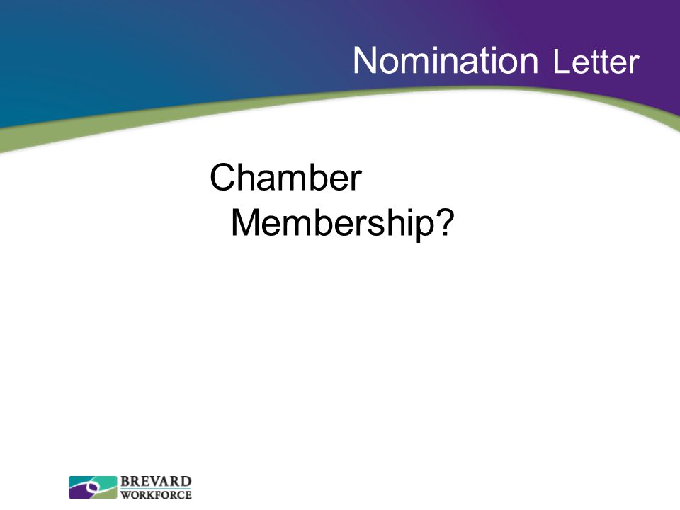 Nomination Letter Chamber Membership
