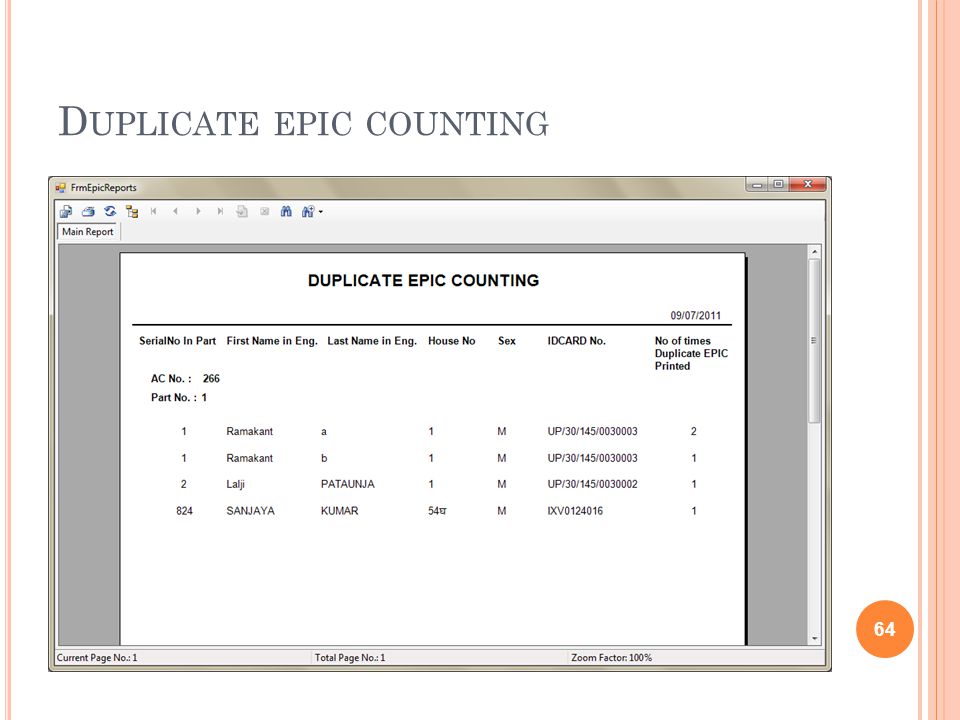 D UPLICATE EPIC COUNTING 64