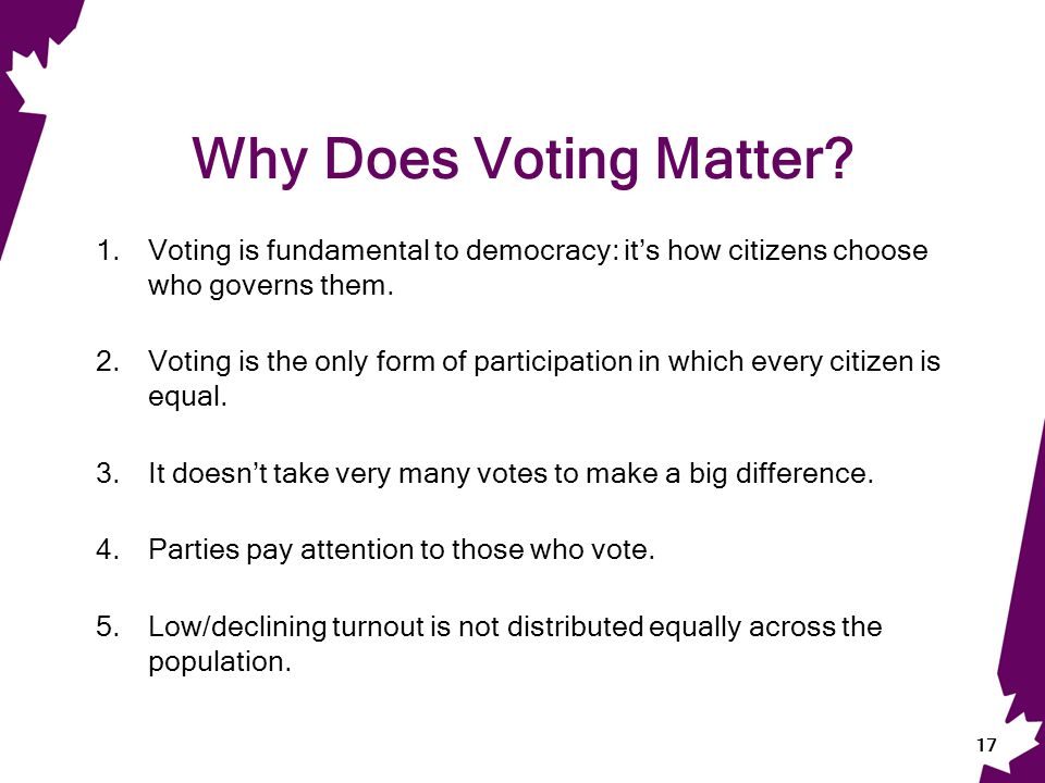 Why Does Voting Matter.
