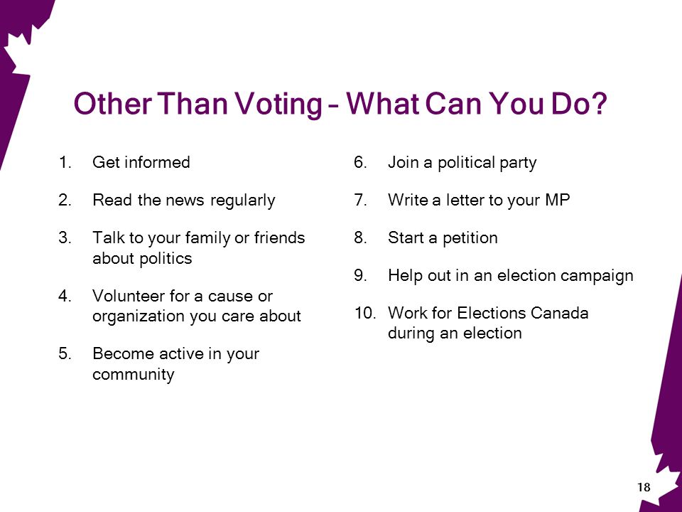 Other Than Voting – What Can You Do.