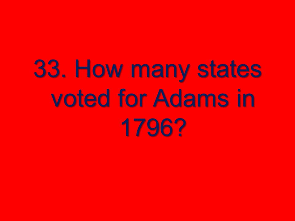 33. How many states voted for Adams in 1796