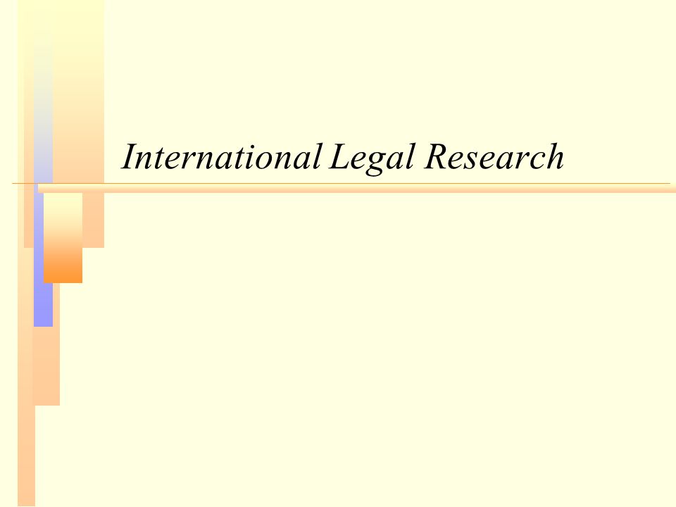 International Legal Research