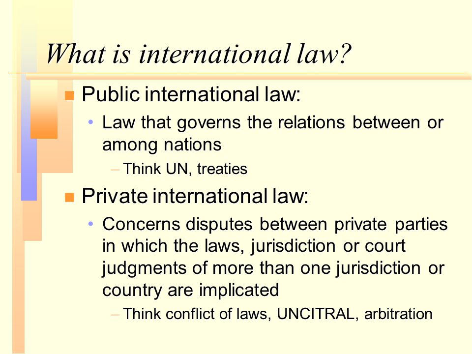 What is international law.