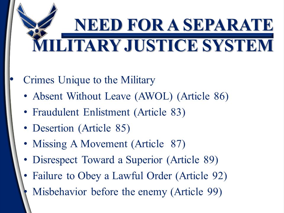 OVERVIEW Need For Military Justice System Sources of Military Law Uniform  Code of Military Justice (UCMJ) Manual for Courts Martial (MCM) Maintaining  Discipline. - ppt download