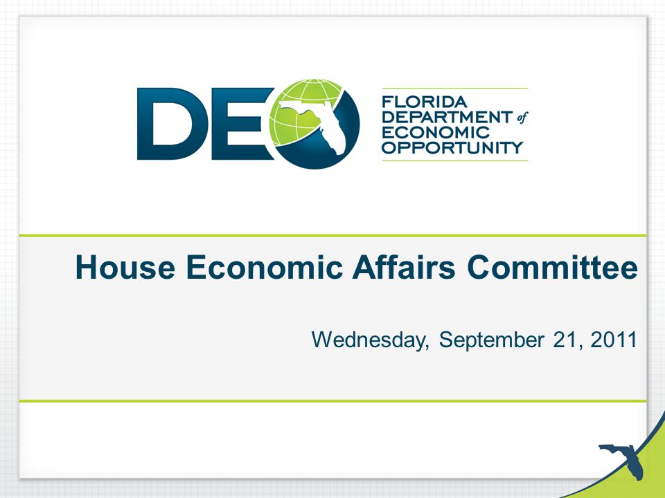 House Economic Affairs Committee Wednesday, September 21, 2011