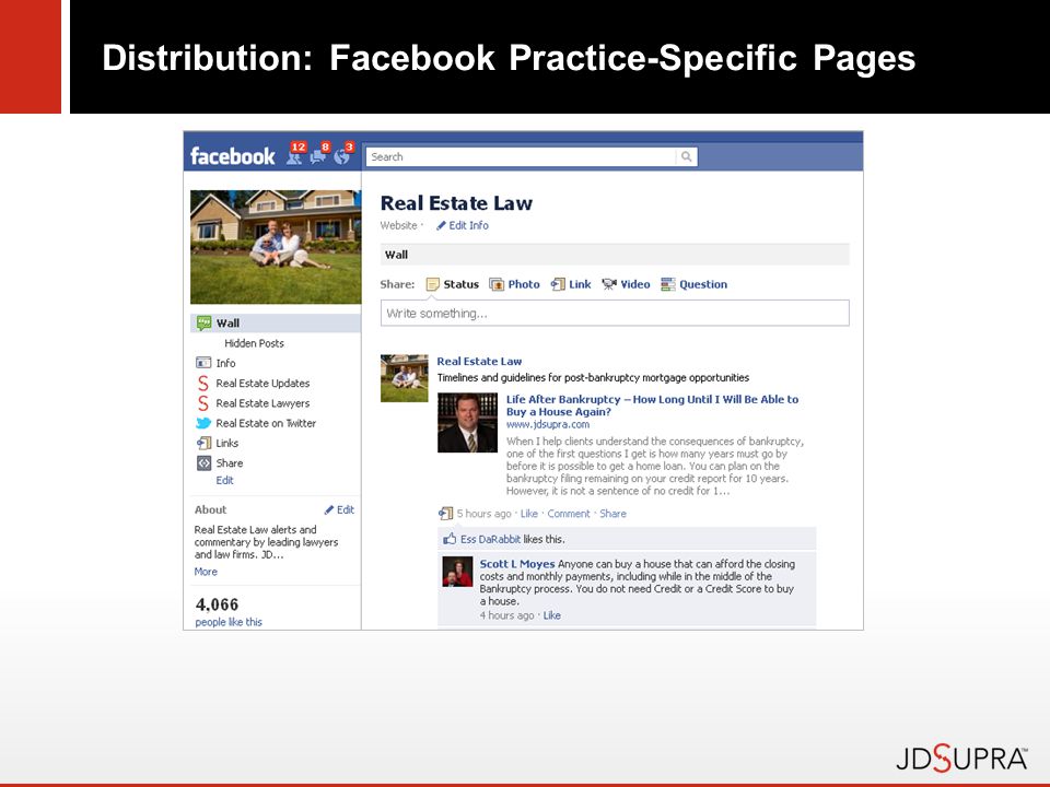 Distribution: Facebook Practice-Specific Pages