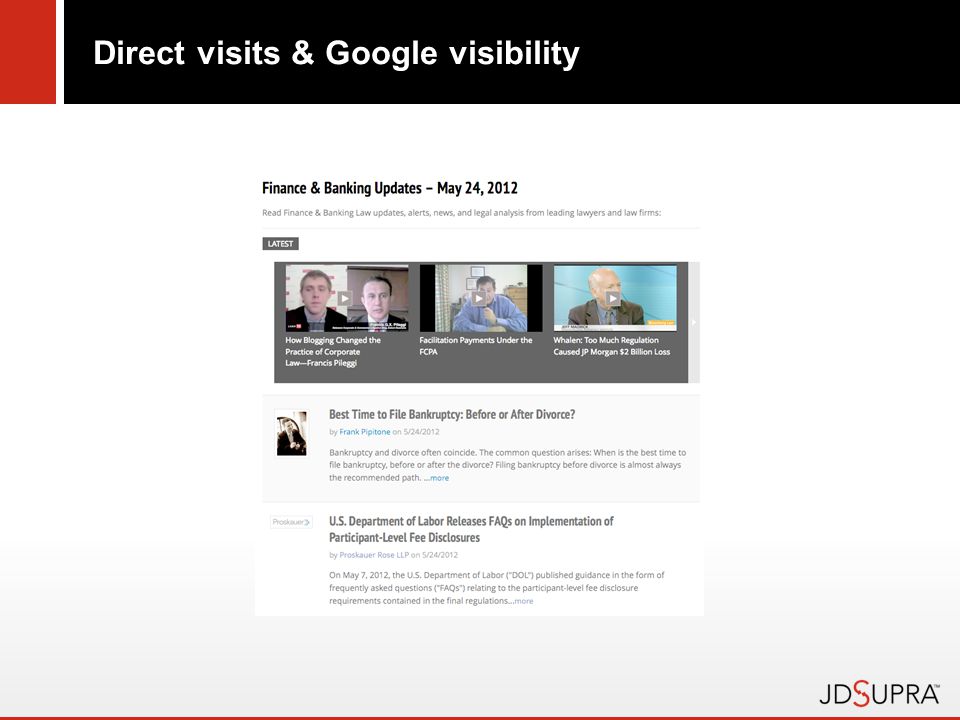 Direct visits & Google visibility