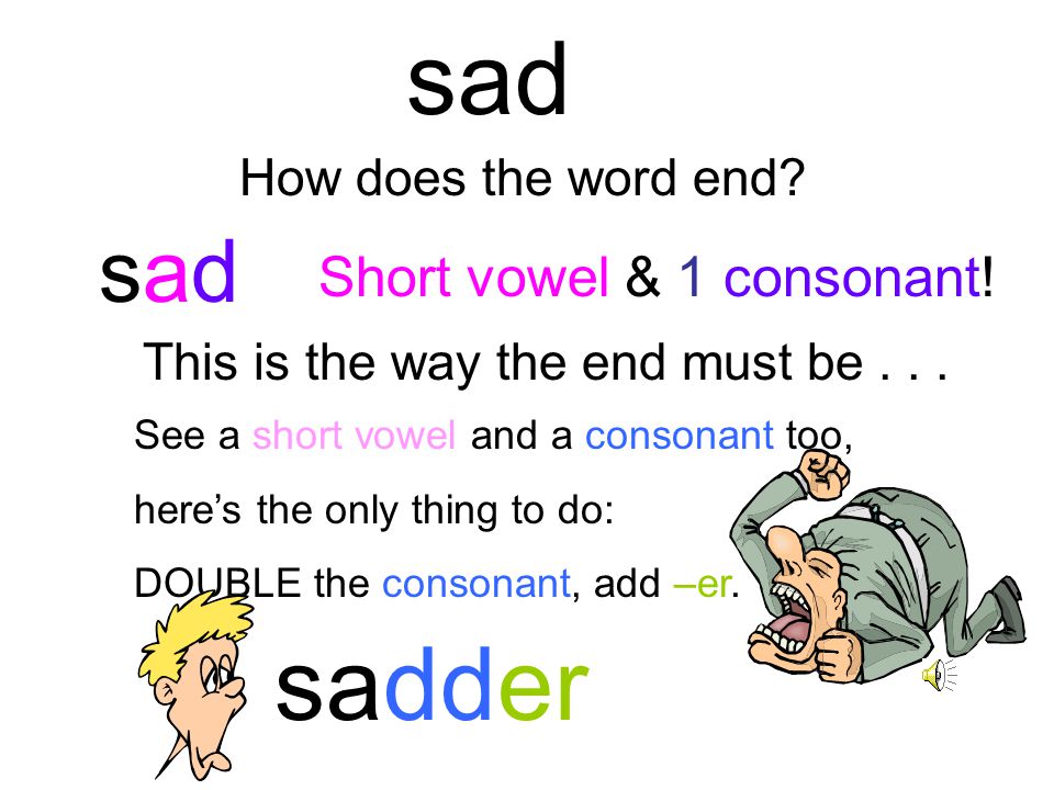 hurry How does the word end. Consonant – Y. This is the way the end must be...