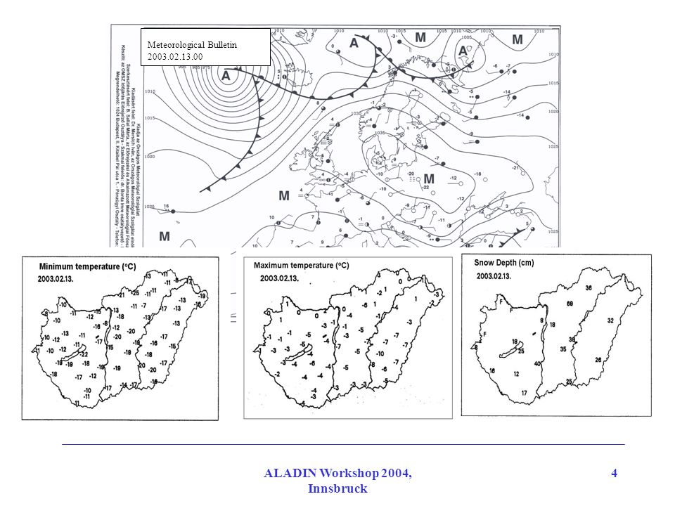 ALADIN Workshop 2004, Innsbruck 4 Meteorological Bulletin