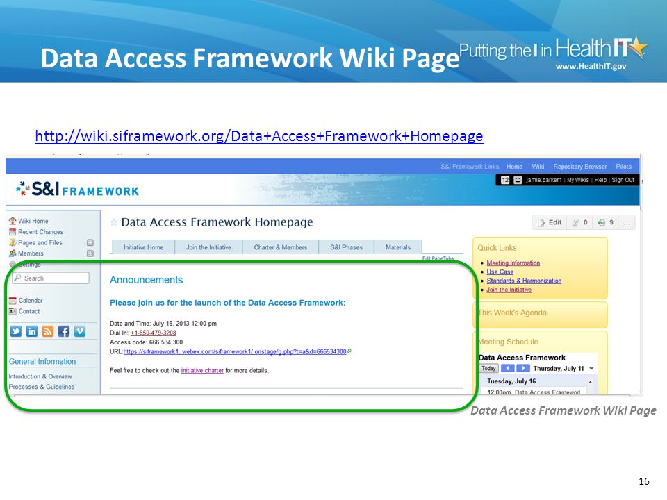 Data Access Framework Wiki Page   Data Access Framework Wiki Page 16