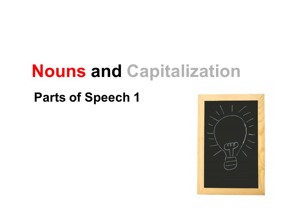 Nouns and Capitalization Parts of Speech 1