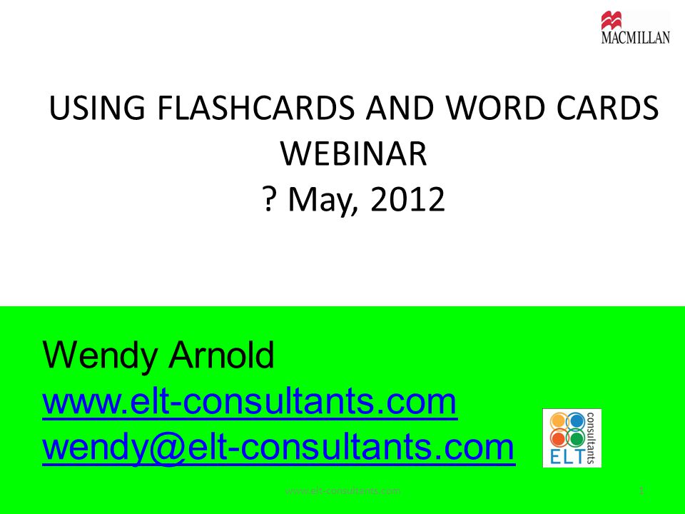 USING FLASHCARDS AND WORD CARDS WEBINAR .