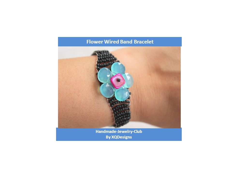 Handmade-Jewelry-Club By XQDesigns Flower Wired Band Bracelet