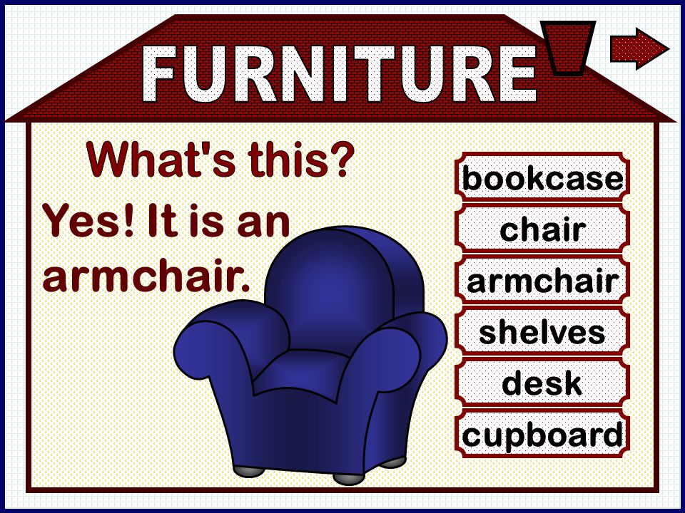 desk chair armchair bookcase shelves cupboard Yes! It is an armchair.
