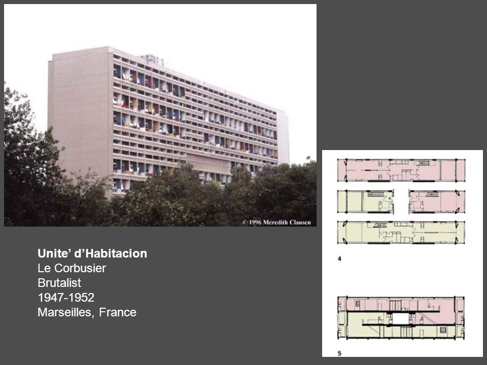 Unite’ d’Habitacion Le Corbusier Brutalist Marseilles, France