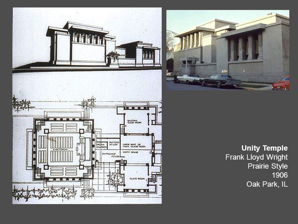 Unity Temple Frank Lloyd Wright Prairie Style 1906 Oak Park, IL
