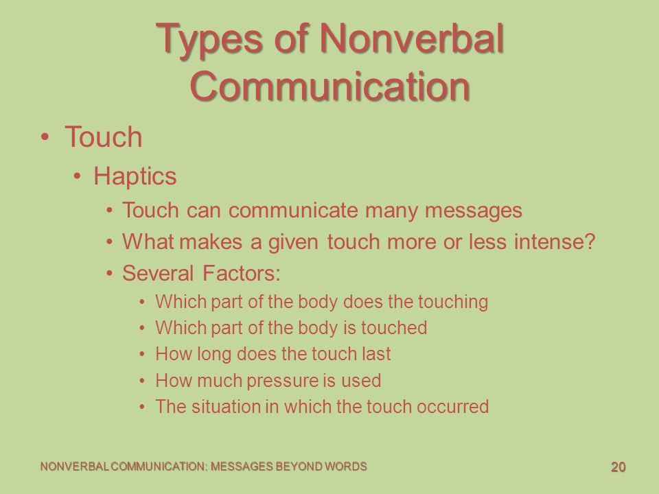 non verbal communication touch