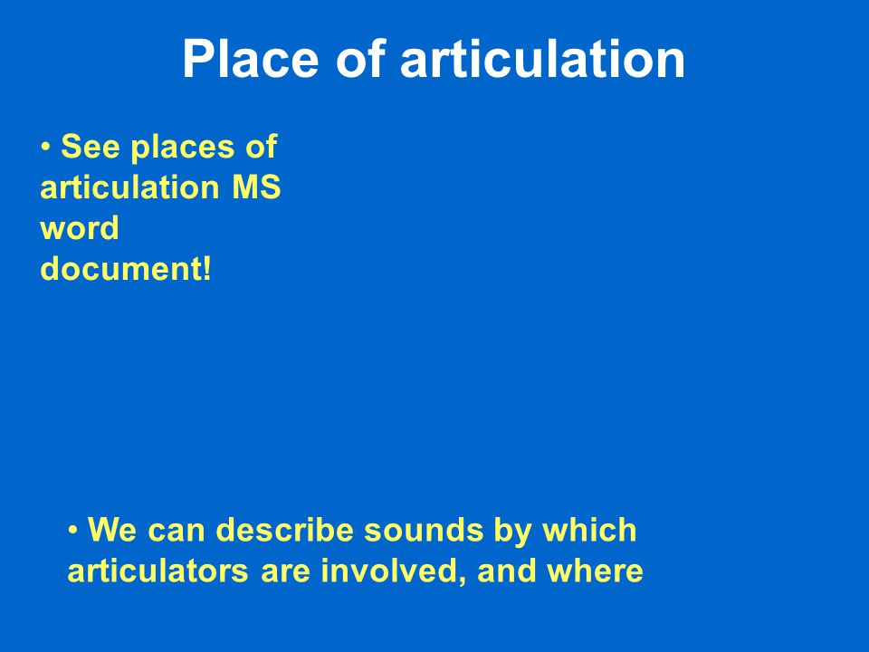See places of articulation MS word document.